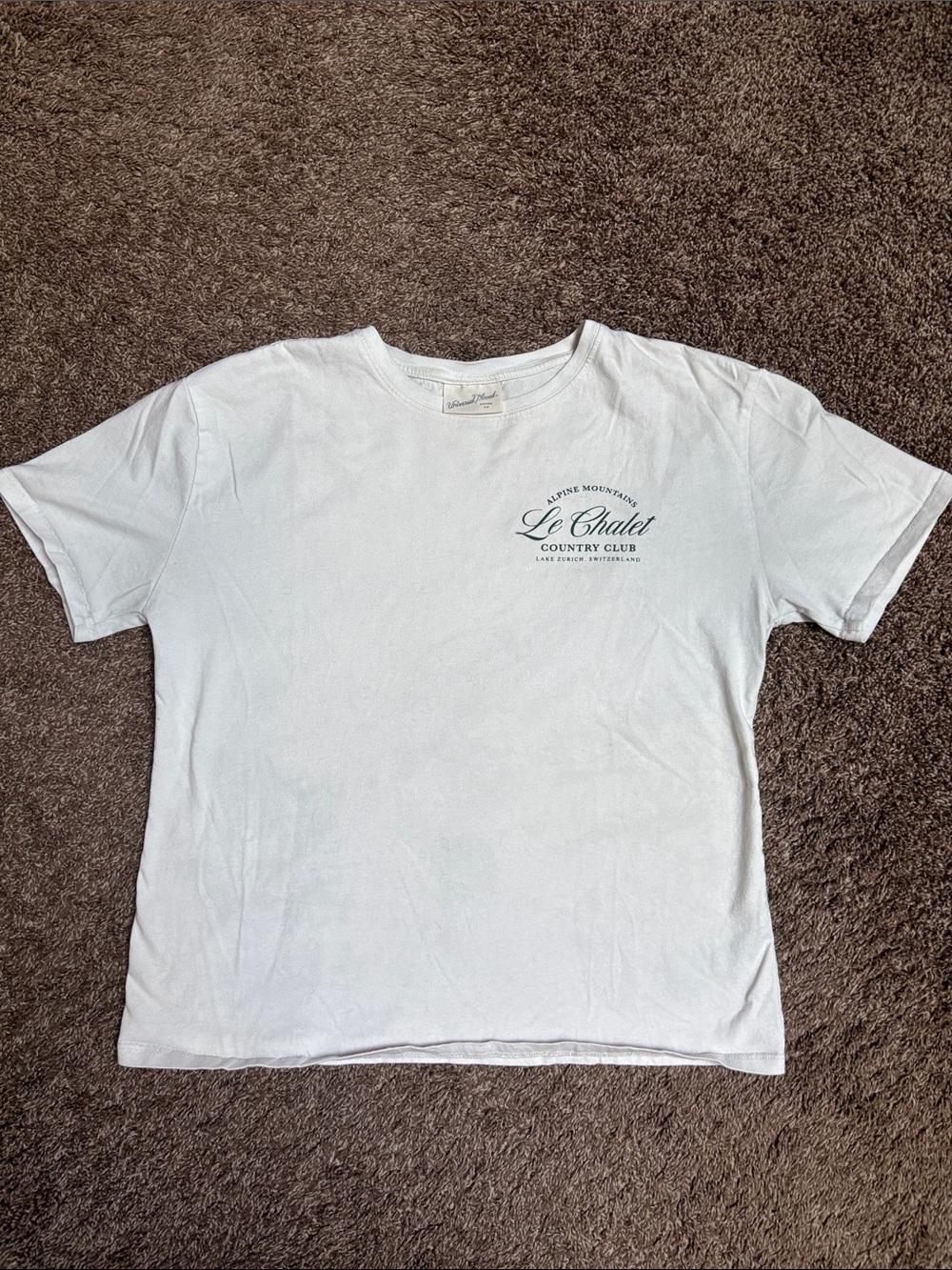 Universal Thread Off-White Unisex Crewneck Tee with Subtle Chest Logo